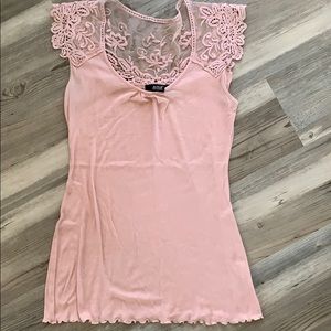 Pink lace shirt